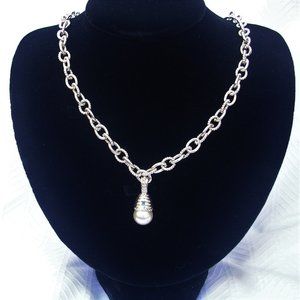 Judith Ripka 925 Sterling Necklace/Pearl Enhancer